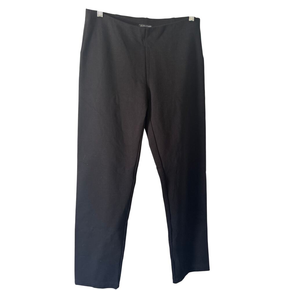 Eileen Fisher Black Pull On Pants Size Small Straight Leg Style F3JH-3